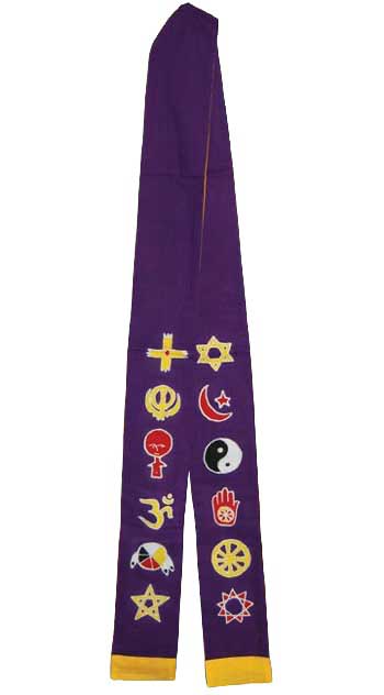 Interfaith Ministers Stole purple/ gold-Azuregreen