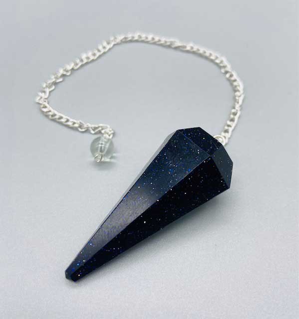 6-sided Blue Goldstone pendulum-Azuregreen