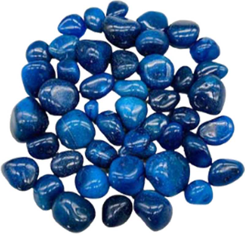 1 lb Onyx, Blue tumbled stones (heat treated)-Azuregreen