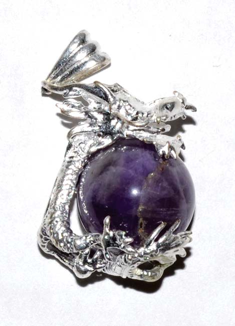 Dragon Amethyst gemstone pendant-Azuregreen