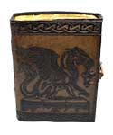 Dragon w Lantern aged looking paper leather w/ latch