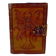 Fairy Journal with Spotted Wings aged looking paper leather w/ latch