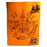 Tetragrammaton aged looking paper leather w/ latch