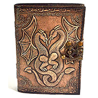 Double Dragon aged looking paper leather w/ latch