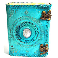 Blue with Stone aged looking paper leather w/ latch