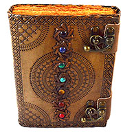 7 Chakra aged looking paper leather w/ latch