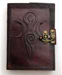 Maiden Mother Moon leather blank book w/ latch