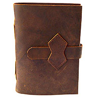 Brown Leather Journal w/ strap 4 1/2