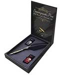 Steampunk Pen with Black & Amaranth Ink calligraphy set