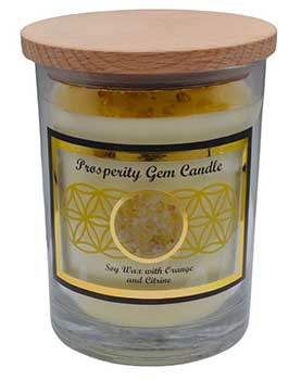 Prosperity gem stone soy candle