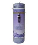 Spirituality pillar candle with Amethyst pendant