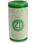 Heart Chakra pillar candle 3