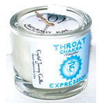 Throat chakra soy votive candle