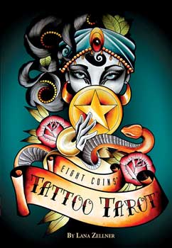 Eight Coins Tattoo tarot by Lana Zellner  (dk & bk)