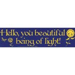 Hello, You Beautiful Being of Light bumper sticker