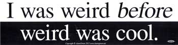 I Was Weird Before Weird Was Cool bumper sticker - 11