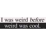 I Was Weird Before Weird Was Cool bumper sticker - 11