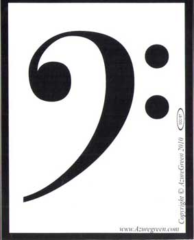 Bass Clef bumper sticker 3 3/4