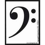 Bass Clef bumper sticker 3 3/4