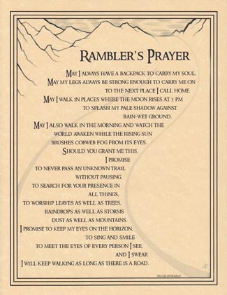 Ramblers Prayer poster-Azuregreen