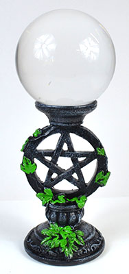 80mm Clear gazing ball with Pentagram Stand