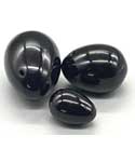 (set of 3) Black Obsidian Yoni eggs