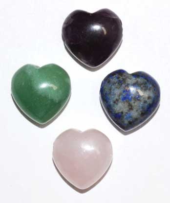 (set of 12) 15mm Heart Beads various stones