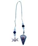 Lepidolite Triple Moon 6 sided pendulum