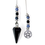 6-sided Black Obsicdian Pentagram pendulum