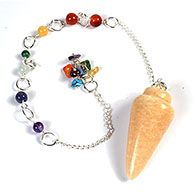 Moonstone, Peach 7 Chakra pendulum