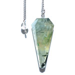 6-sided Prehnite pendulum