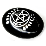 Tourmailne Pentagram & Moon palm stone