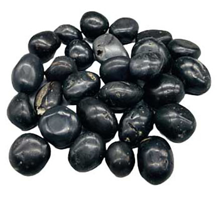 1 lb Agni Manitite, Black tumbled stones 20-22mm