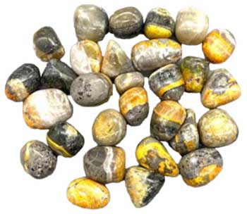 1 lb Jasper, Bumble Bee tumbled stones