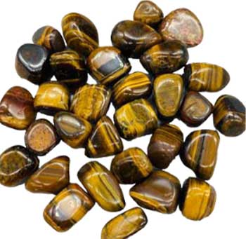 1 lb Tiger Eye, Yellow  tumbled stones