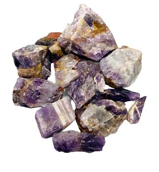 1 lb Amethyst untumbled stones