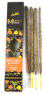 4pk White Sage & Myrrh (Abundance) manifest stick