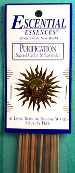 Purification escential essences incense sticks 16 pack