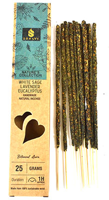 25gm White Sage,Lavender,Eucalyptus incense stick sonavi