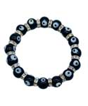 8mm Evil Eye, Black bracelet