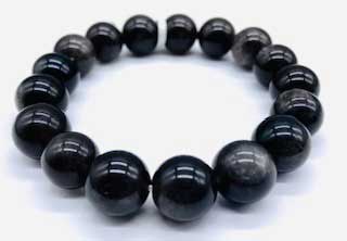 12mm Obsidian, Smoky bracelet