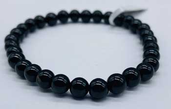 6mm Tourmaline, Black bracelet