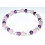 6mm Amethyst, Rose Quartz & Quartz bracelet