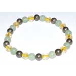 6mm Aventurine, Green, Citrine & Pyrite bracelet