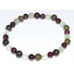 6mm Jasper, Dragon Blood, Garnet & Prehnite bracelet