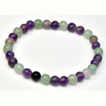 6mm Fluorite, Amethyst & Green Aventurine bracelet