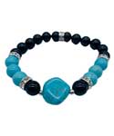 8mm Black Onyx, Turquoise, Turquoise Nugget bracelet