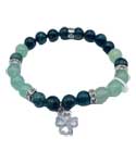 8mm Kambaba Jasper, Green Aventurine, Clover bracelet