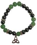 8mm Green Aventurine/ Hematite with Triquetra