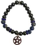 8mm Hematite (man-made)/ Sodalite with Pentagram